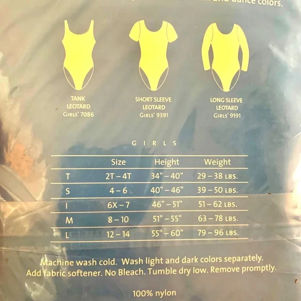 Danskin Childs Long Sleeve Leotard Petal Pink Scoop Neck Bodysuit Class Large